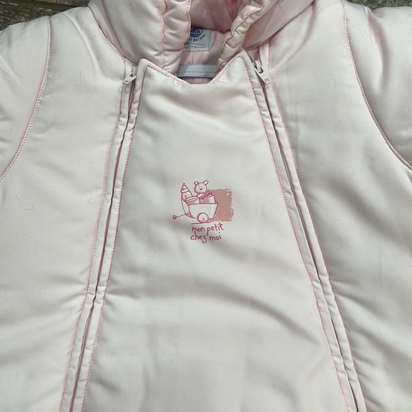 NWT Petit Bateau pink microfiber snowsuit size 6 months - Picture 2 of 6
